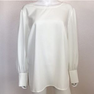 White shirt top ELOQUII 20  long sleeve blouse off white blouse